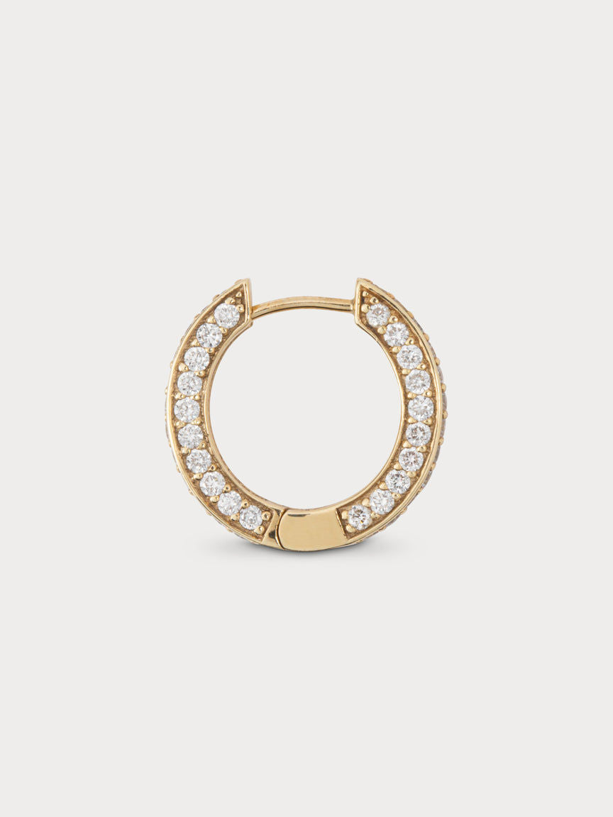 Triple Diamond Huggie - Medium