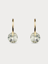 Rose Cut Green Amethyst Hoops