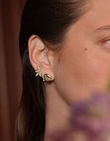 Leopard Single 14K Gold Stud w. Diamonds