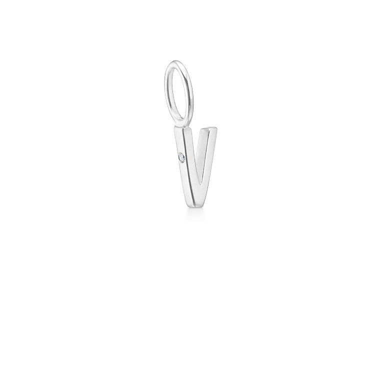 My V Anhänger aus 18K Weißgold I Diamant