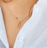 My F 18K Gold Pendant w. Diamond