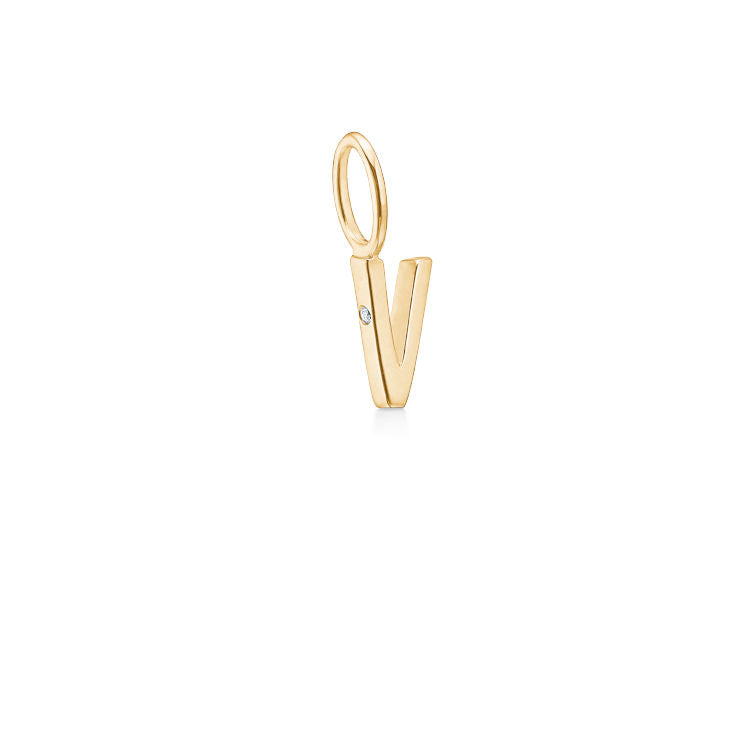 My V 18K Gold Pendant w. Diamond