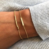 Rock Beads me 18K Gold Bracelet w. Diamond