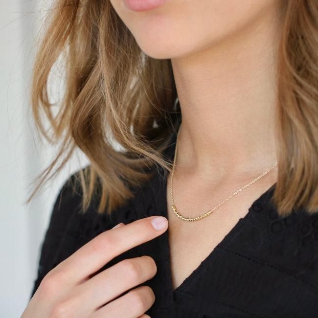 Rock Beads me 18K Guld Halskæde
