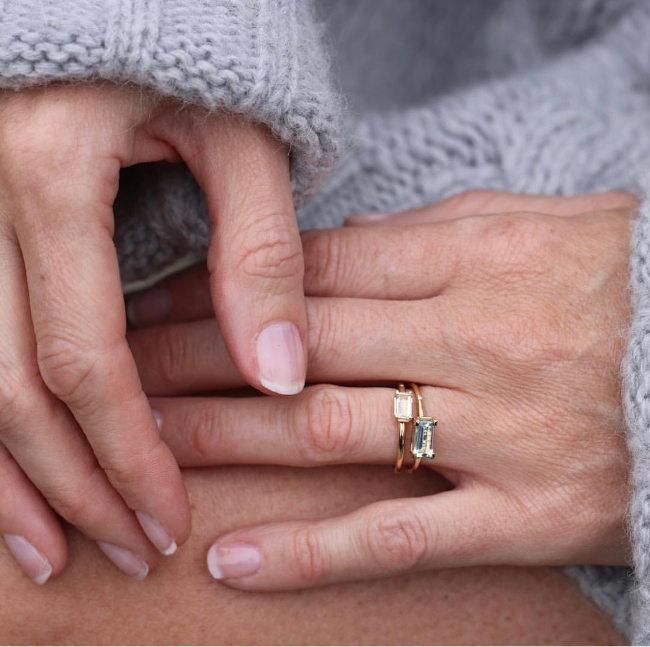 Nord 18K Guld Ring m. Hvid Topas