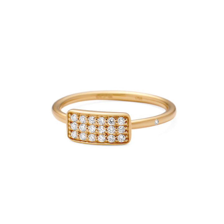 Rock Square Goldring aus 18K I Diamanten