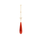 Shooting Stars 18K Gold Earring-pendant w. Diamonds & Coral
