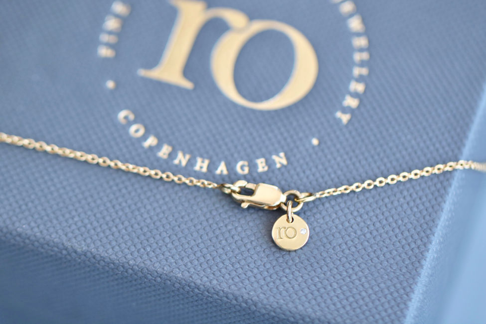 Ro 18K Hvidguld Halskæde m. Diamant