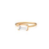 Nord Big 18K Gold Ring w. White Topaz