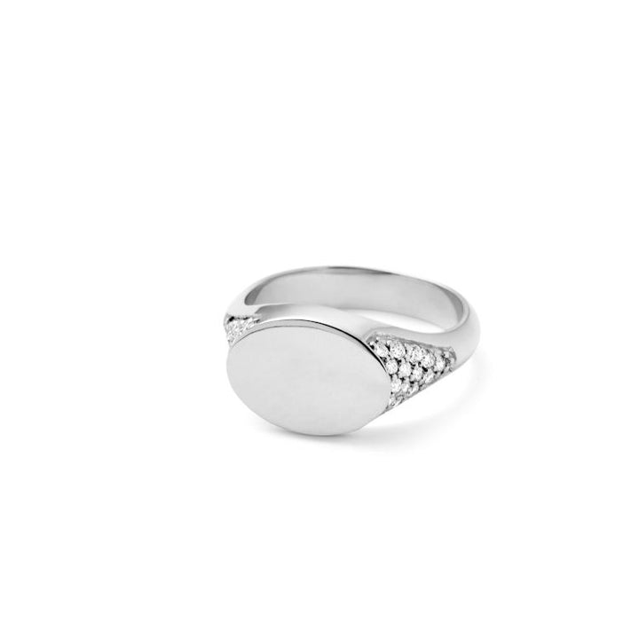 Rock Siegelring aus 18K Weißgold I Diamanten