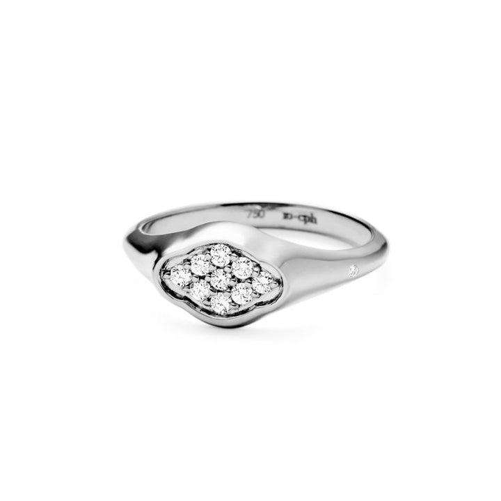 Rock Siegelring aus 18K Weißgold I Diamanten