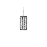 Rock Square 18K Whitegold Pendant w. Diamonds