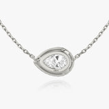 Birnen-Halo Kette aus 14K Weißgold I Labor-Diamanten