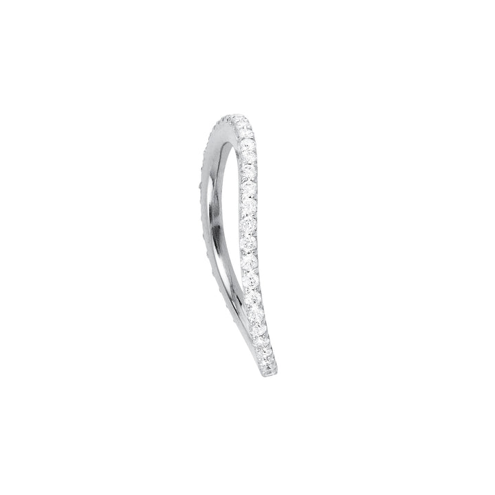 Love Bands Curved 18K Whitegold Ring w. Diamonds