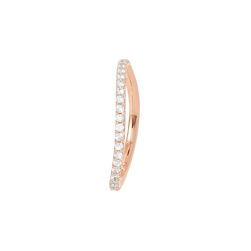 Love Bands Curved 18K Rosegold Ring w. Diamonds