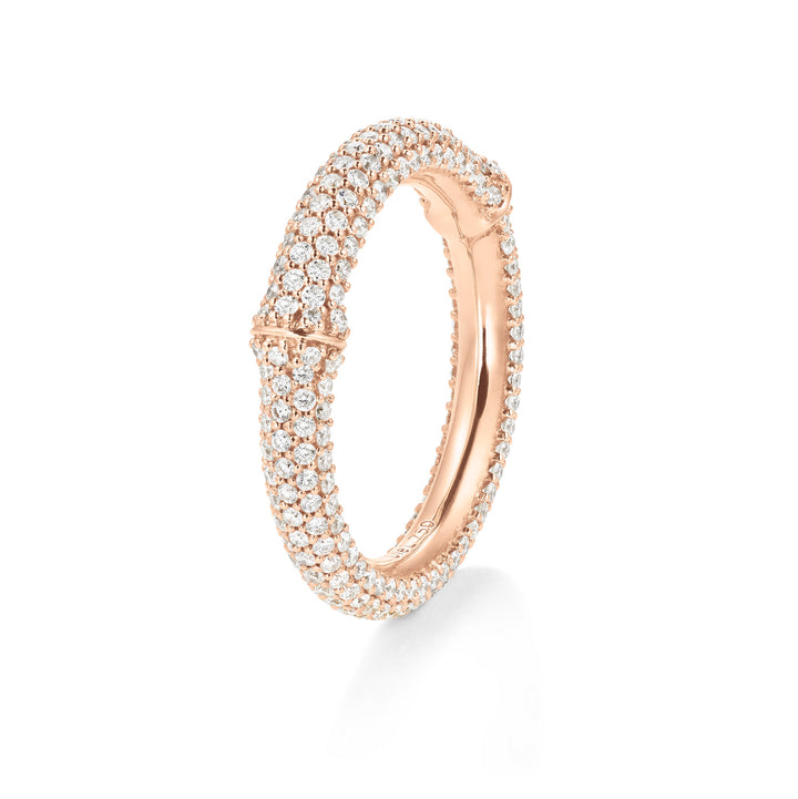 Nature Pavé-Ring aus 18K Rosegold I Diamanten