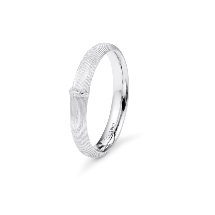 Kleiner Nature Ring für Herren aus 18K Rhodium I Goldplattiertes Weißgold