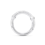 Nature Half Pavé 18K Whitegold Ring w. Diamonds