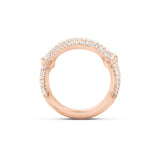 Nature Half Pavé 18K Rosegold Ring w. Diamonds