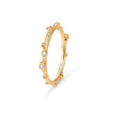 Nature 18K Gold Ring w. Diamonds