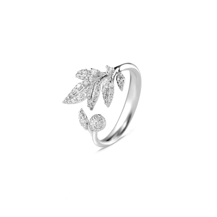 Winter Frost 18K White Gold Ring w. Diamonds