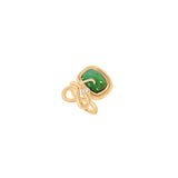 Snakes Petite 18K Gold Ring w. Diamonds & Tourmaline