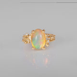 BoHo Lille 18K Guld Ring m. Diamanter & Opal