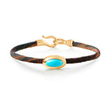 Life 4,5mm Maroon 18K Gold Bracelet w. Turquoise
