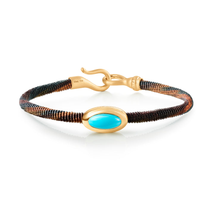 Life 4,5mm Maroon 18K Gold Bracelet w. Turquoise