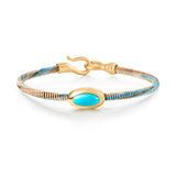 Life 4,5mm Cornflower 18K Gold Bracelet w. Turquoise