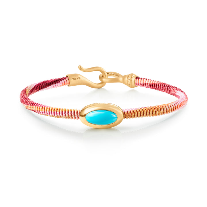 Life 4,5mm Berry 18K Gold Bracelet w. Turquoise