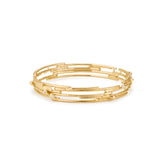 BoHo 18K Gold Bangle w. Diamonds