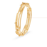 BoHo 18K Gold Bangle w. Diamonds