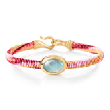 Life 6mm Berry 18K Gold Bracelet w. Aquamarine