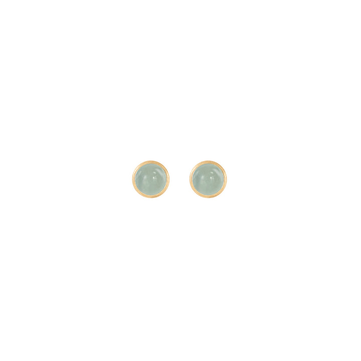 Lotus Ohrstecker I 18K Gold I Aquamarin