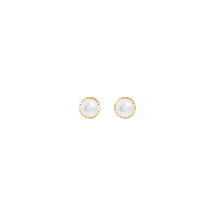 Lotus 18K Gold Studs w. Pearls