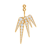 Funky Shooting Stars 5-pointed 18K Gold Earring-pendant w. Diamonds