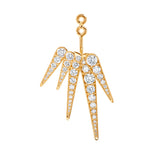 Funky Shooting Stars 5-pointed 18K Gold Earring-pendant w. Diamonds