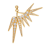 Funky Shooting Stars 9-pointed 18K Gold Earring-pendant w. Diamonds