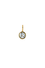 The Smiley 18K Gold Pendant w. light blue Topaz