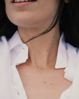The Smiley 18K Gold Pendant w. light blue Topaz