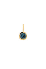 The Smiley 18K Gold Pendant w. dark blue Topaz