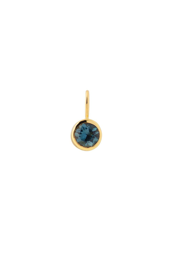 The Smiley 18K Gold Pendant w. dark blue Topaz