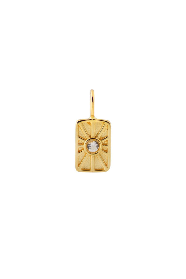 The Sun 18K Gold Pendant w. Topaz