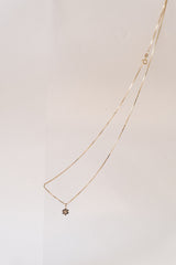 Forget Me Not Flower 18K Gold Pendant w. Topaz