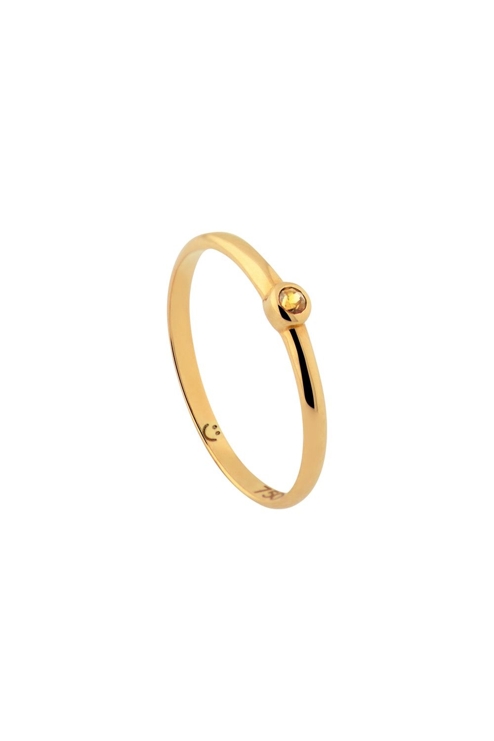 The Smiley Insider 18K Guld Ring m. Citrin