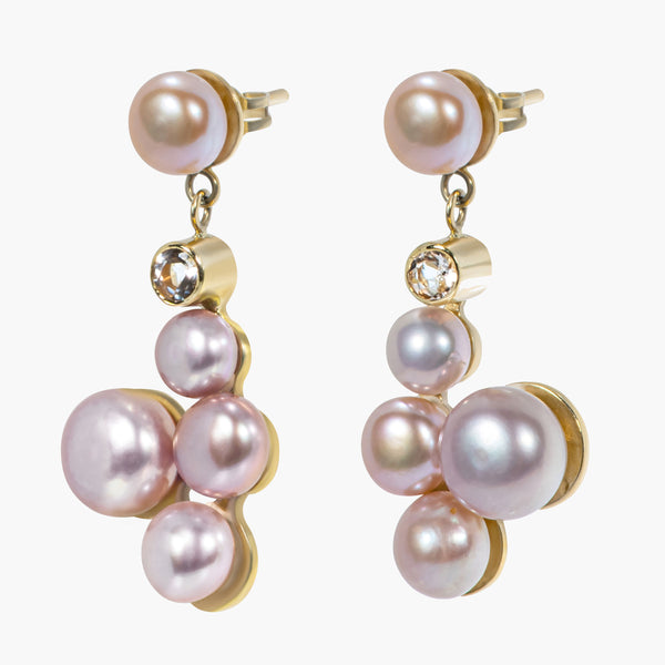 Adela 02 9K Gold Earrings w. Pearls
