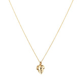The Leaf 14K Gold Pendant w. Diamonds