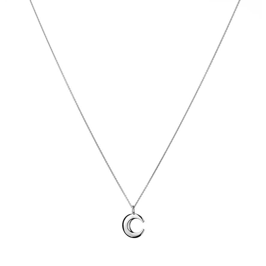 Lunar 18K Hvidguld Vedhæng m. Diamant