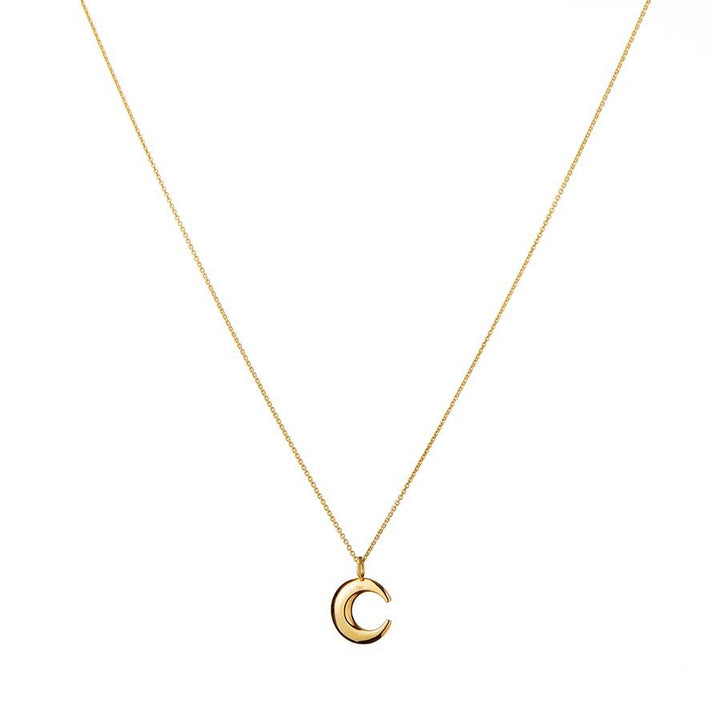 Lunar 18K Gold Pendant w. Diamond